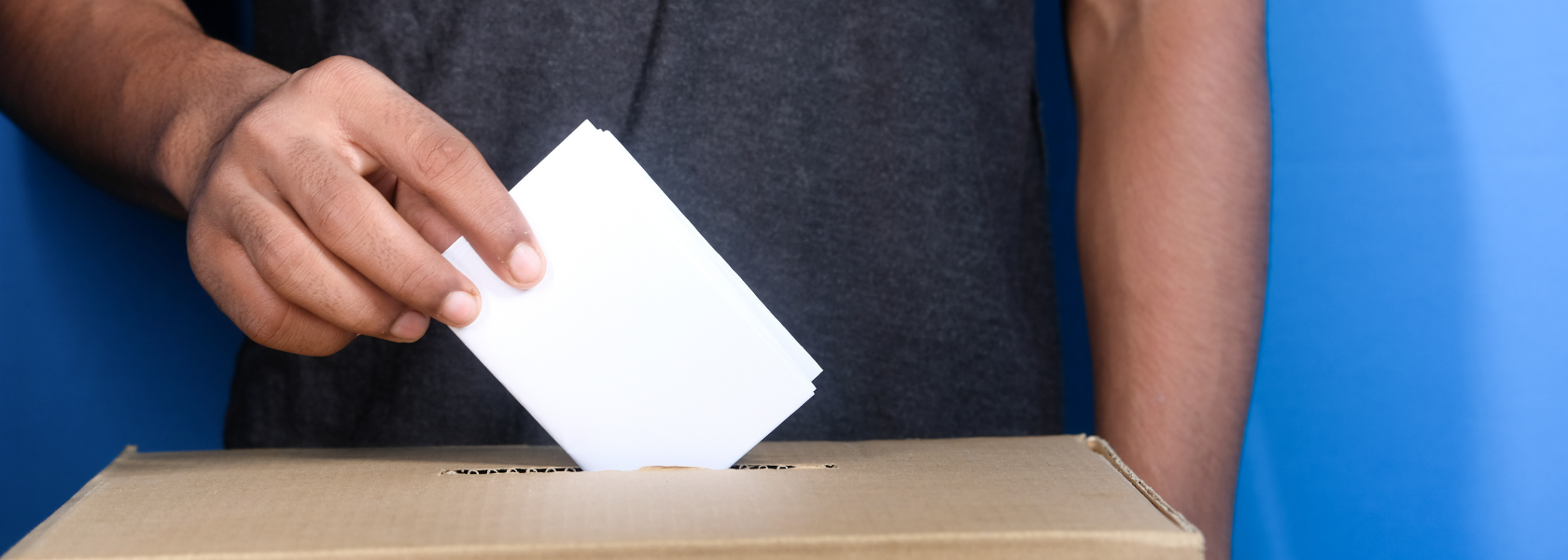 Voter casts a ballot